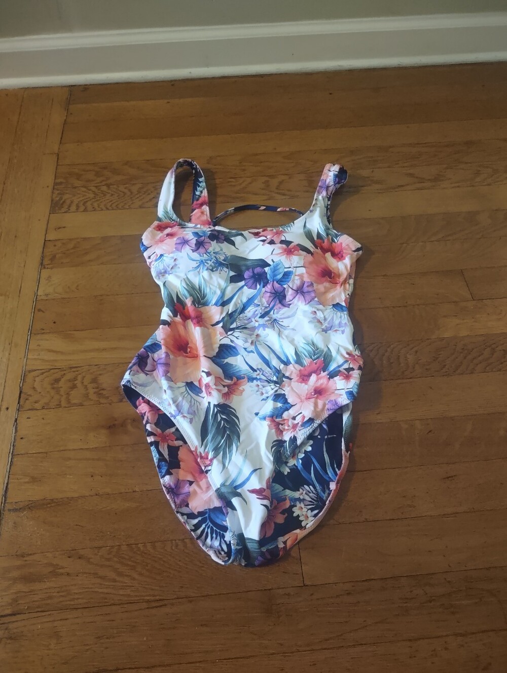 reversible floral one piece tie up low back swimsuit from tommy bahama like XS-S